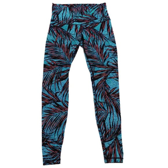 Lululemon Wunder Under Pant (Hi-Rise) Palm Lace Tofino Teal Multi - Picture 4 of 9